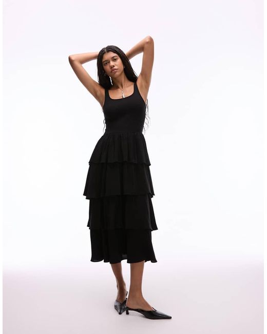 & Other Stories White Sleeveless Midaxi Dress With Floaty Ruffles