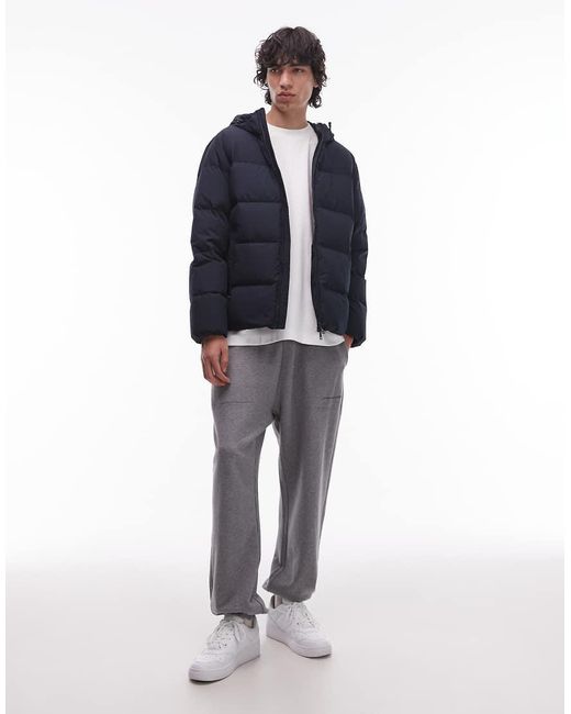 Tommy Hilfiger Blue Down Hooded Puffer Jacket for men