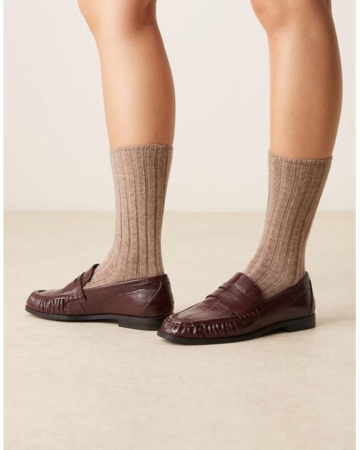 ASOS Brown – grob gestrickte, gerippte lounge-wollsocken