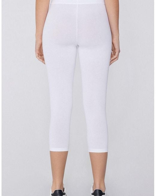 Tezenis White Cotton Capri Leggings