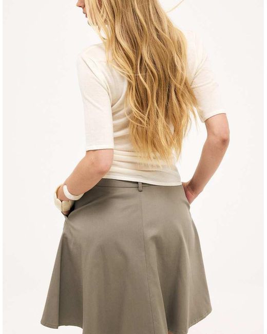 NA-KD Natural Low Waist Knee Length Skirt