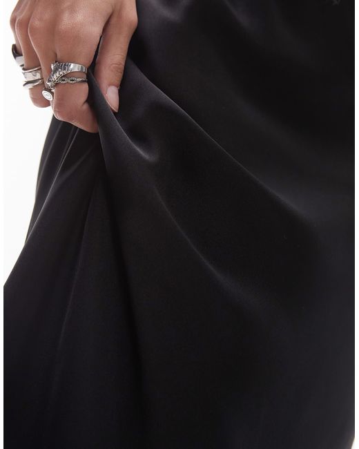 Mango White Satin Midi Skirt