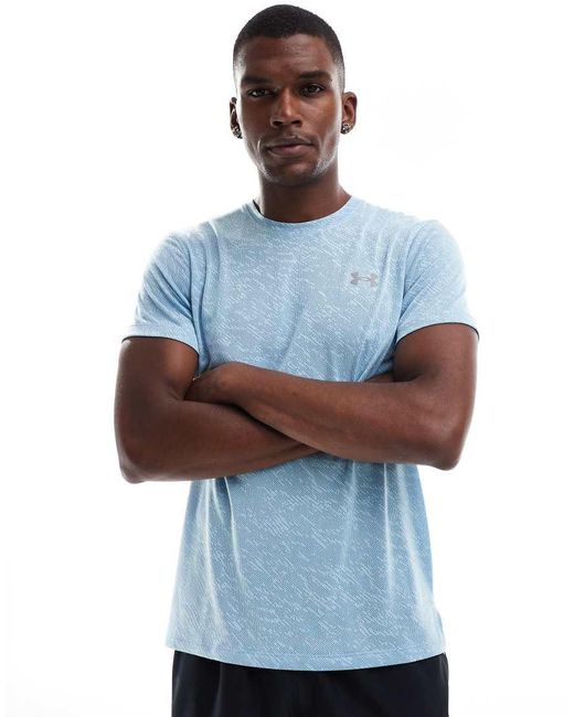 Camiseta De Manga Corta Con Estampado De Camuflaje Launch De Under Armour de hombre de color Blue