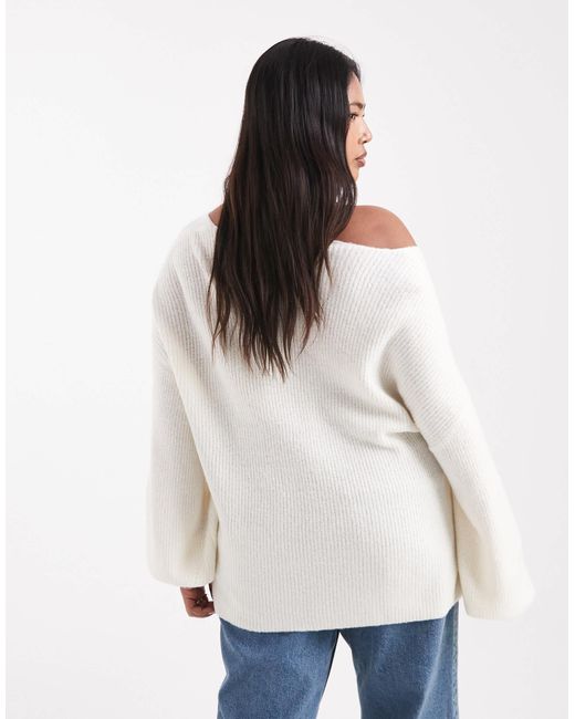 Threadbare White Plus – weiter flauschiger pullover