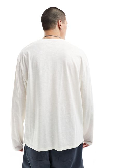 Camisa color crema holgada ASOS de hombre de color White