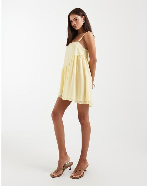 ASOS Brown Trapeze Chiffon Mini Dress