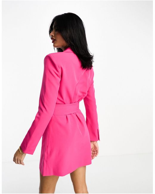 Vila Belted Tailored Blazer Mini Dress in Pink | Lyst Australia