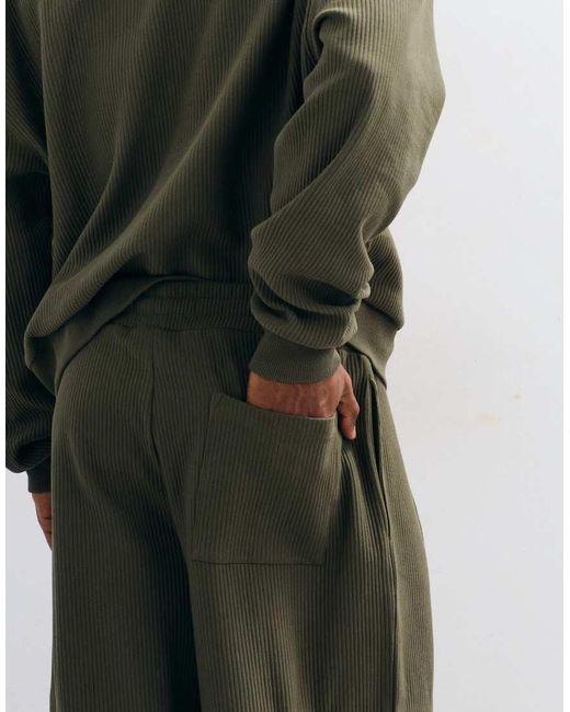 ASOS Green Ribbed Textured Oversized Balloon jogger for men