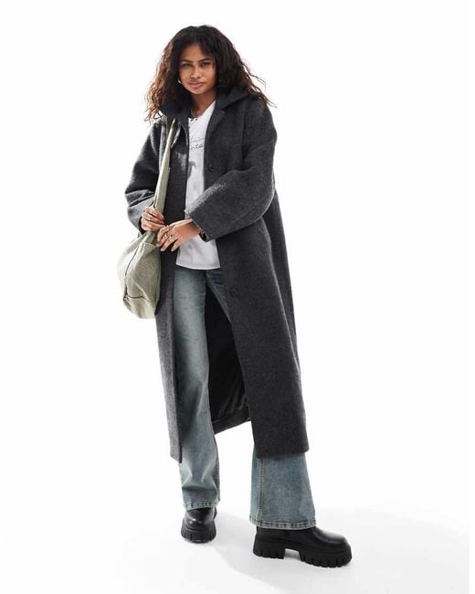 Weekday Gray Gate Wool Blend Car Coat