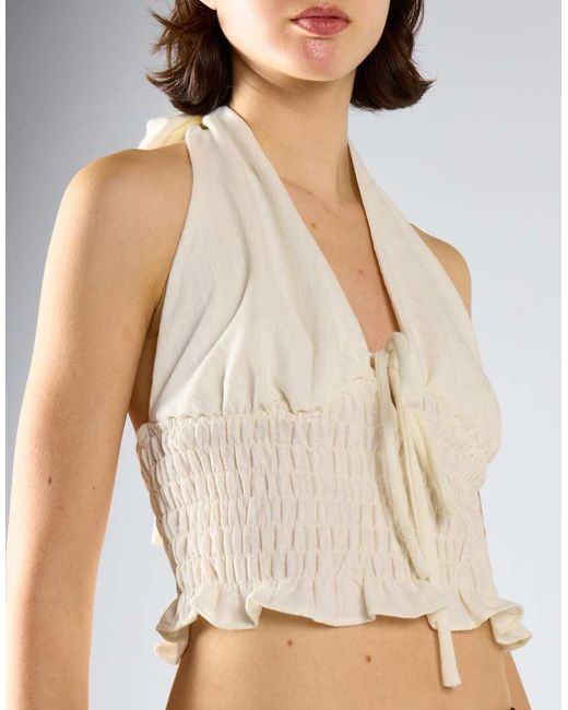 Glamorous White Smocked Halter Top