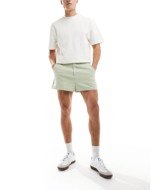 ASOS Green Smart Cropped Shorts for men