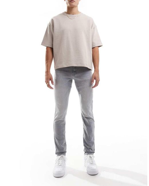 Only & Sons Gray Loom Slim Fit Jeans for men