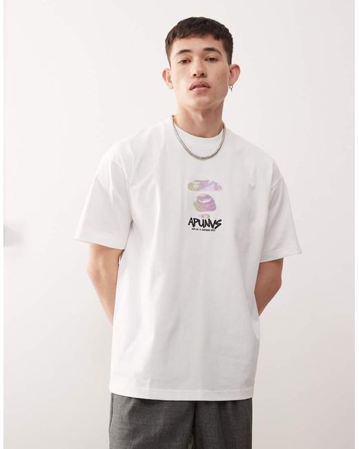 Camiseta Blanca Con Estampado De Logo En La Espalda De Aape By A Bathing Ape de hombre de color White