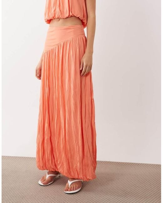 ASOS Pink Bubble Hem Maxi Skirt