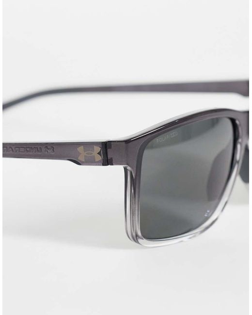 Under Armour Sunglasses Metallic Under Armour Hustle Xl Rectangular Sunglasses With Lenses