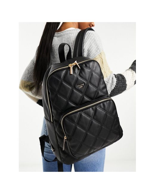 Dune Black Quilted Backpack