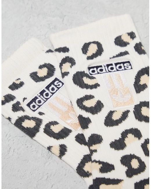 Adidas Originals White Leopard Luxe 2 Pack Socks