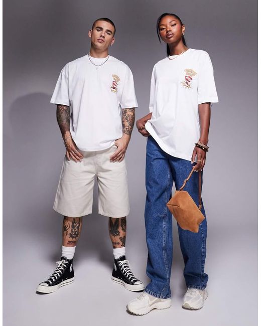 ASOS White Unisex Oversized License T-shirt With Green Day Prints