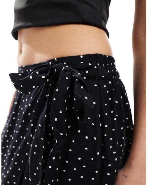 Pieces Midirok Met Overslag in het Black