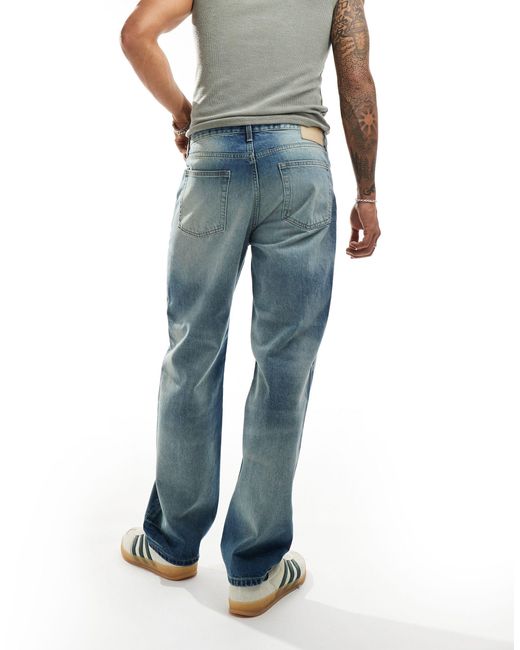 Only & Sons Blue Fade Loose Fit Jeans for men