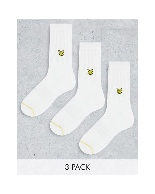 Lyle & Scott Bodywear White 3 Pack Socks for men