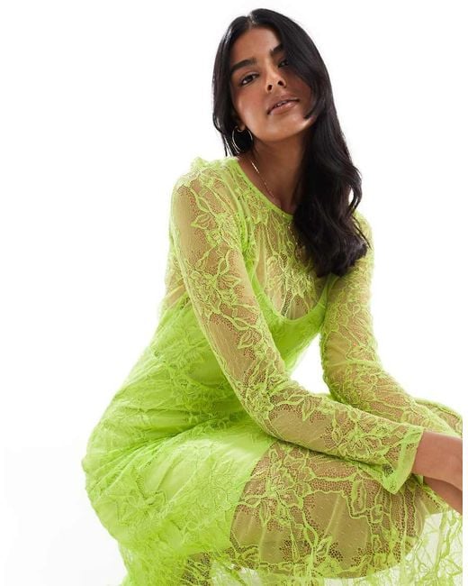 Vestito Lungo A Maniche Lunghe di Object in Green