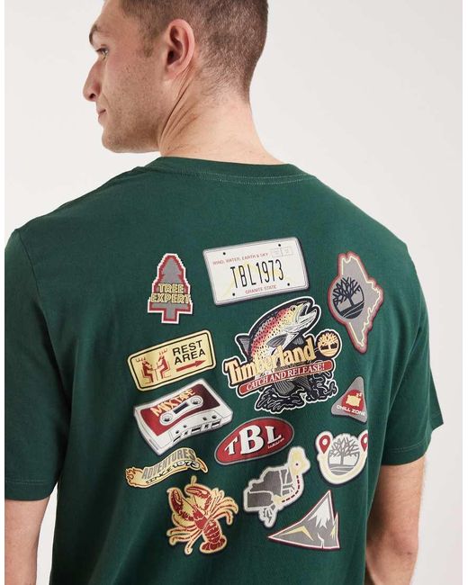 Timberland Green Magnet Back Graphic Tee for men