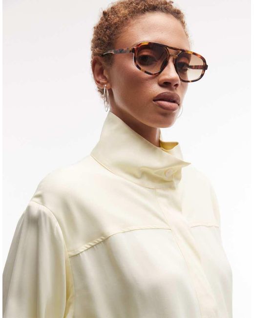 ASOS Natural Satin Bomber Jacket