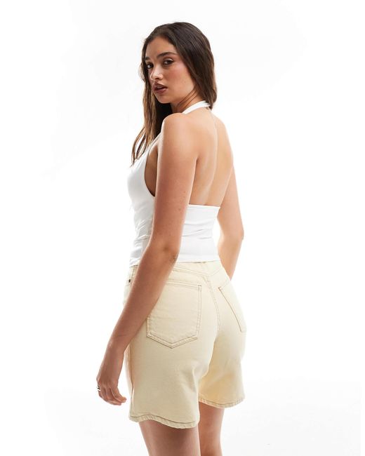 Stradivarius Natural Halter Top