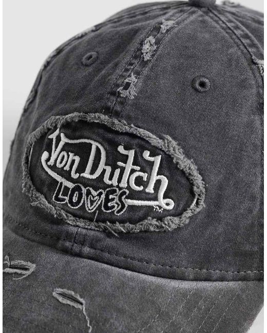 Von Dutch Gray Loves Distressed Denim Dad Cap