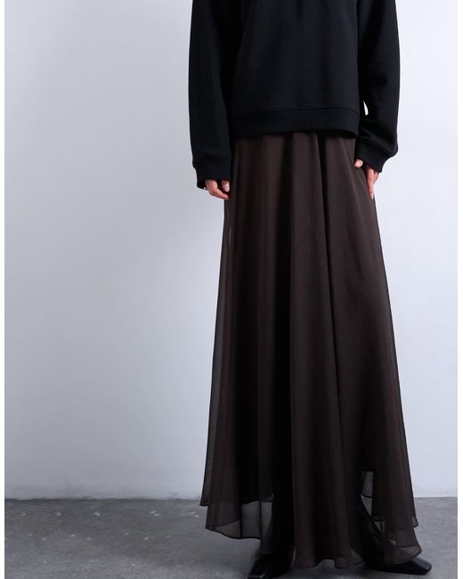 TOPSHOP Black – transparenter, langer tellerrock