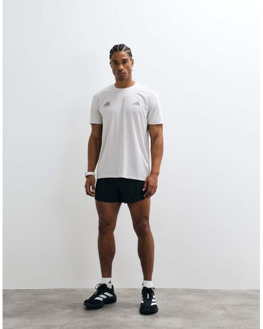 Adidas Originals White Adidas Running Adi365 Ar T-shirt With Back Print for men