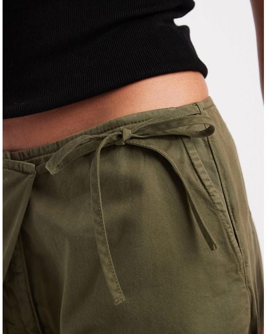 ASOS Green Wrap Front Wide Leg Trouser