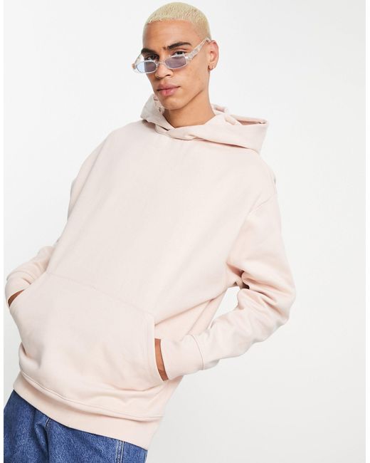 ASOS Heavyweight Oversized Hoodie in Pink for Men | Lyst