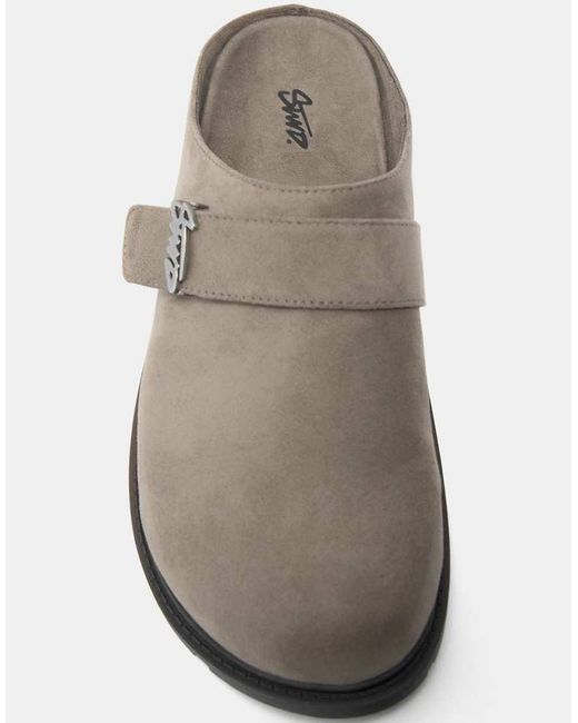 Pull&Bear Gray Clogs With Stwd Buckle for men