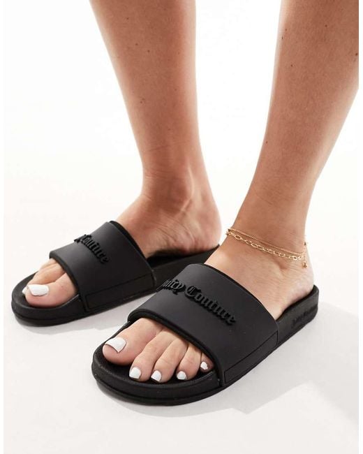 Juicy Couture Black Logo Sliders
