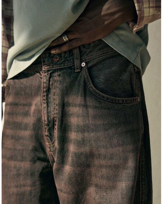 Bershka Green baggy Skater Jeans for men