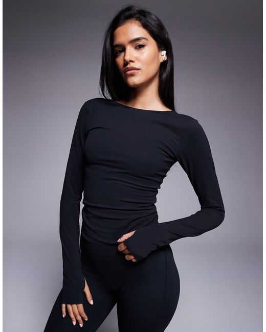 Nike Blue Zenvy Yoga Dri-fit Long Sleeve Top