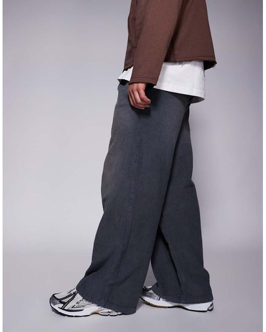 ASOS Super Baggy Corduroy Broek in het Gray voor heren