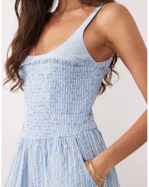 ASOS Blue Contrast Strap Jumpsuit