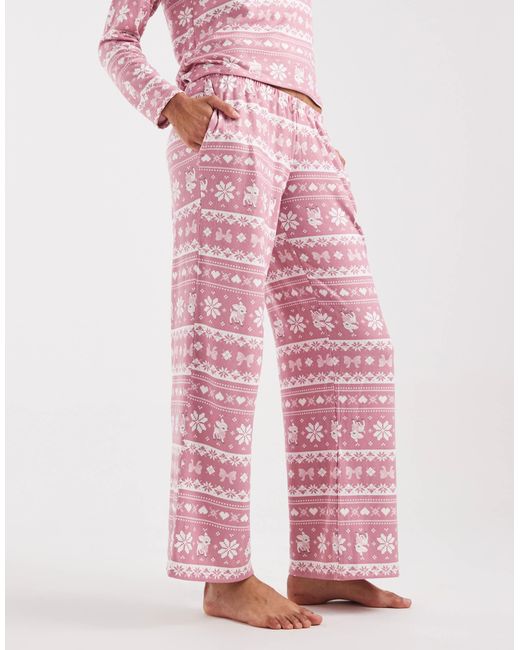 Hollister Pink Low Rise Wide Leg Pyjama Bottoms