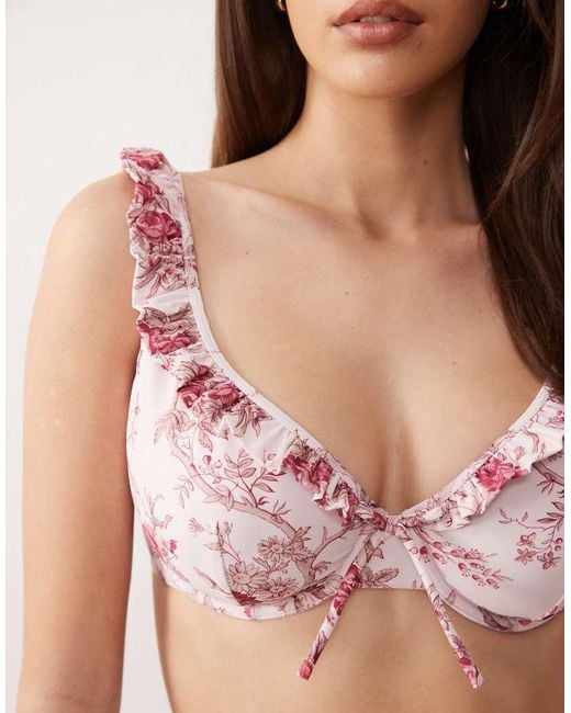 ASOS Multicolor Fuller Bust Flora Underwire Bikini Top