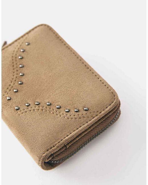 Portefeuille clouté Pull&Bear en coloris Natural