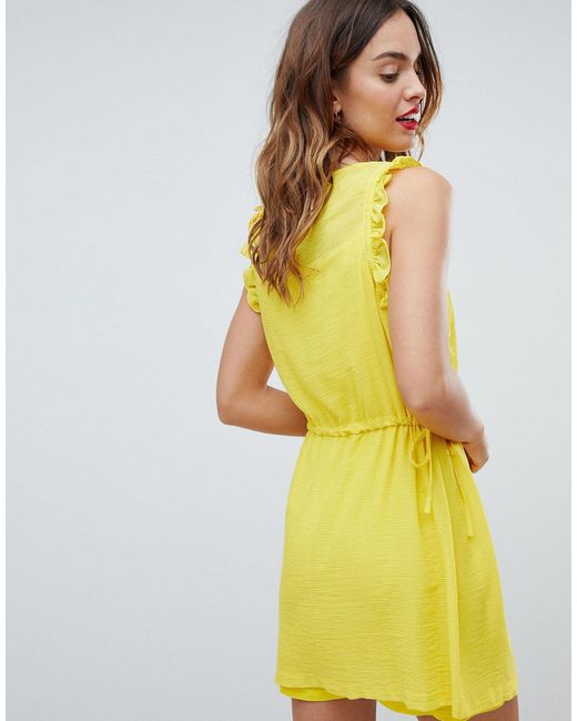 frill sleeve mini dress