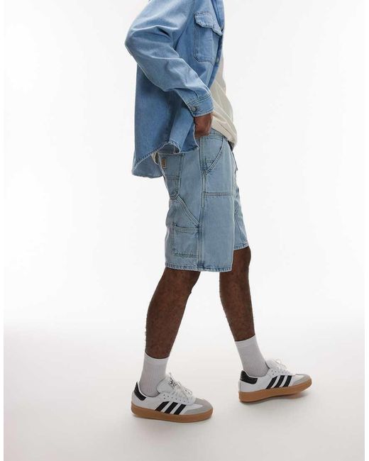 Pantaloncini Azzurri Con Ginocchio Doppiato di Carhartt in Blue da Uomo