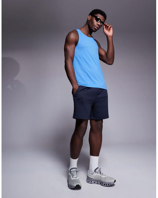 4505 Blue Lightweight Quick Dry Mesh Running Singlet for men