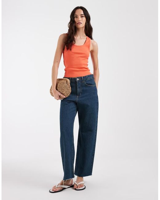 ASOS Orange Thick Binding Rib Scoop Neck Vest