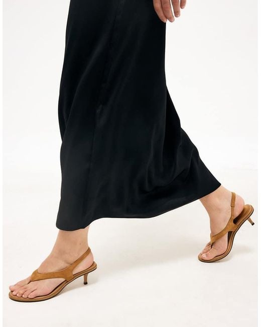 NA-KD Brown Suede Slingback Heels