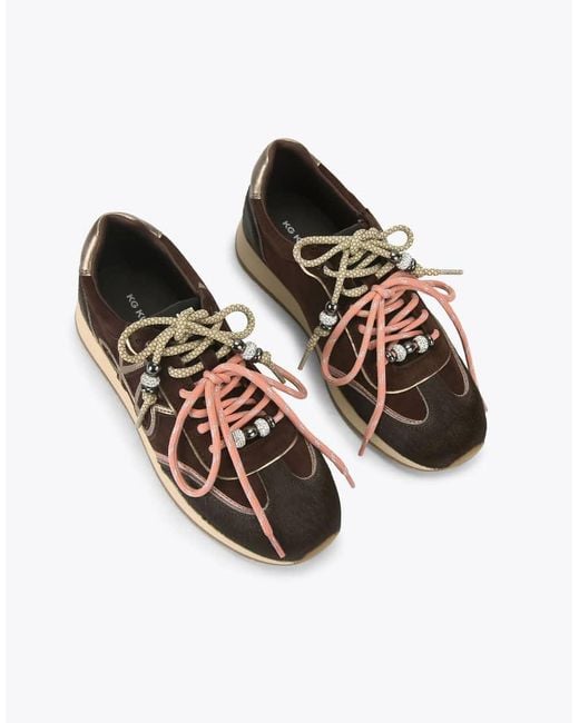KG by Kurt Geiger Brown Lala Real Suede Trainers