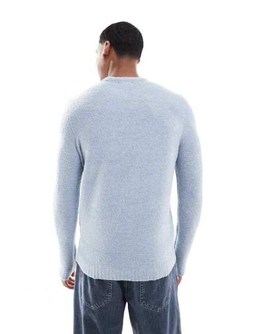 New Look Blue Boucle Jumper for men